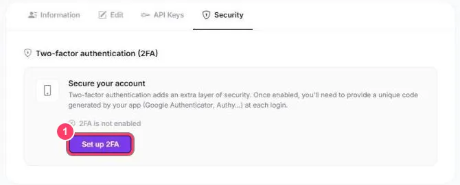 Onglet Security
