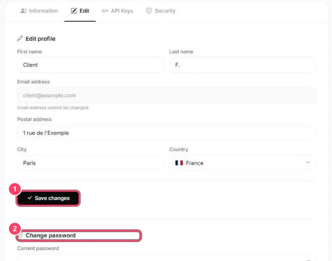 Modifier le profil